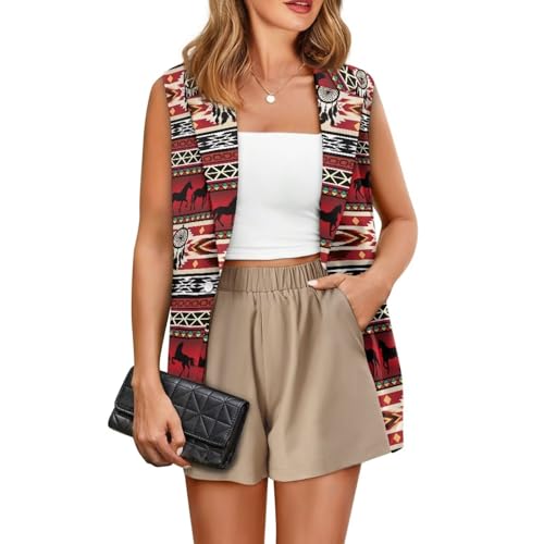 Vest for Women Trendy Dressy V Neck 1 Button Sleeveless Waistcoat Loose Casual Lightweight Vest Top Jacket S-5XL3