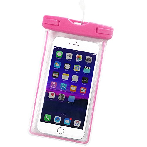 Noahoo Universal Fluorescent Waterproof Case Bag for Outdoor Activities - Waterproof Life Pouch / Dry Bag for Apple iPhone 6 plus, 6, 5S, 5C, 5; Galaxy S6, S4, S3; HTC One X, Galaxy Note 5 Red