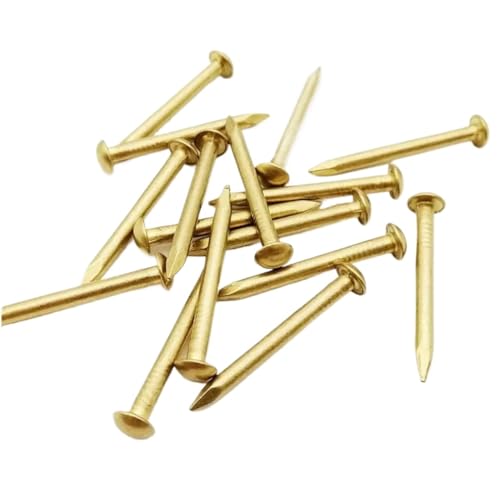 10/20/50/100pcs 1.2mm diámetro, 0.5mm 3mm clavos de cabeza redonda mini de cobre puro para bisagras de muebles, tambor, joyería, caja de pecho (Color: 50pcs 2x15mm)(100pcs 1.2x8mm) miniatura 2