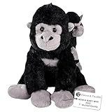 Forest & Twelfth Mom and Baby Mini Gorilla, Stuffed Animals for Boys and Girls, Safari Baby Shower Decorations, Nursery Decor, Zoo Animals for Toddlers, Stuffed Gorilla Realistic Toy Plush (Gorilla)