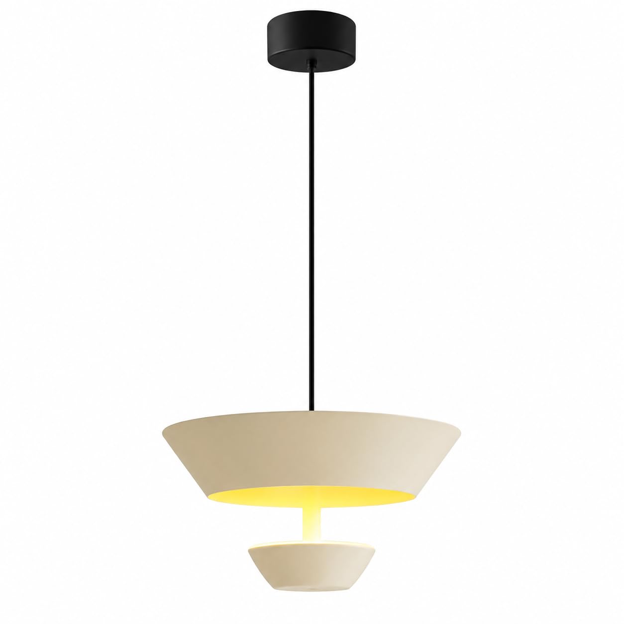 Nowoczesna lampa wisząca, regulowana lampa wisząca z wielowarstwowym metalowym kloszem i odblaskowym wnętrzem, kabel 180 cm, abażur 18 cm, idealna na wyspę kuchenną, jadalnię.