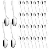 PRITOK Baguette Suppenlöffel: 36 Stück Edelstahl, Hochwertig, Spülmaschinenfest, für Küche und Restaurant (16.8 cm, Silber)