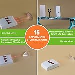 Teenii Physics & Optics Science Kit for Kids Ages 8-16, Light Experiment STEM Kit with Prism, Lenses & Mirrors, 15+ Optical Experiments Educational Lab Set