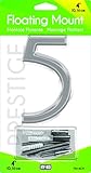 HY-KO Products FM-4CH/5 4 Inch Chrome Floating Mount House Number 5 (Five), Silver