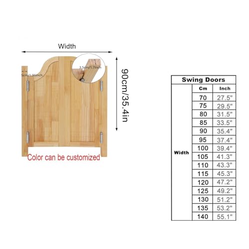 Podwójne wahadłowe drzwi do kawiarni z drewna sosnowego, automatyczne zamykanie, drzwi wejściowe do salonu z zawiasami, 3 kolory, idealne do sklepów i restauracji 70 x 90 cm