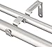 Amazon Basics Adjustable 1 Inch Double Curtain Rods for Windows, Cap Finials, 72