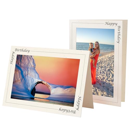 Photographer's Edge, Photo Insert Card, Natural with Happy Birthday, Set
