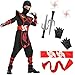 XCMVCN Costume Ninja per Bambini, Set di Accessori da 14 Pezzi Costume Ninja per...