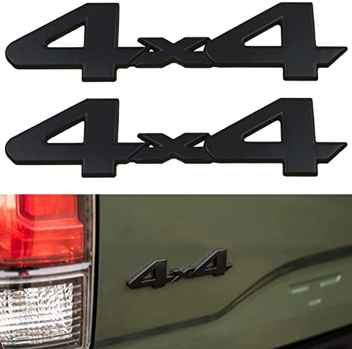 Image of 2Pcs 4x4 Emblems Badge 3D Metal Chrome Logo Side Fender Trunk Badge Emblem for Tundra Rear Tailgate Truck /SUV /Pickup (Matte Black)