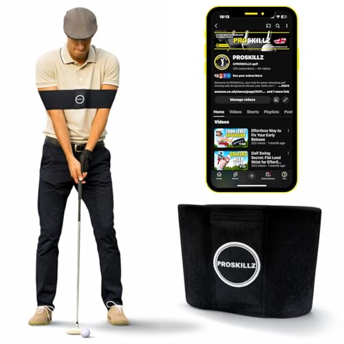 PROSKILLZ UK PRO Golf Swing Arm Connection Band + Free Access to Tutorial Videos! Ultimate Wrist Stability Band for Perfect Swing Mechanics & Performance Enhancement – Suitable for All Skill Levels
