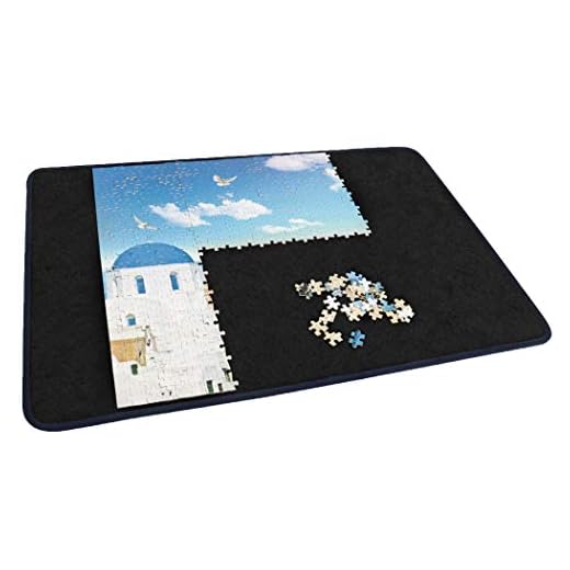 Becko Jigsaw Puzzle Board Portable Puzzle Mat for Puzzle Storage Puzzle Saver, Non-Slip Surface, Sturdy and Movable, Up to 1000 Pieces (Blue/Black)