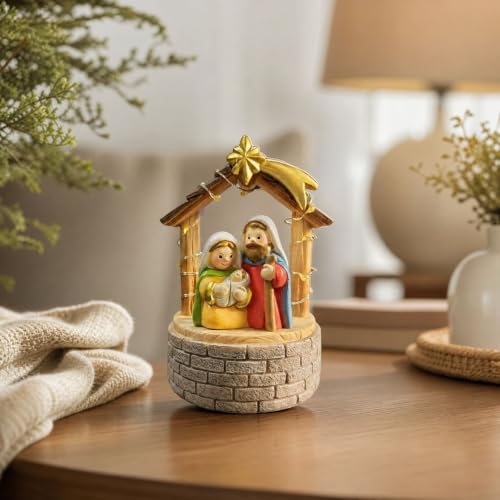 Resin Christmas Nativity Scene Figurine Decor & Led Lights, Christian Decor - image 5