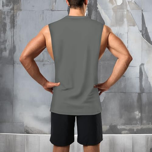 Image of Zhyaj Summer Tanks Top for Men Flag Graphic Print Sleeveless Shirts Casual Working Out Vest T-Shirts Loose-Fit Men's Tank