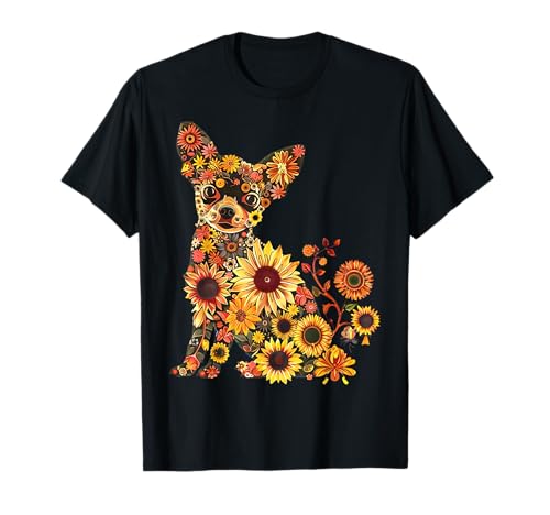 Floral Chihuahua Sunflower Mama Cute Mom Mother's Day T-Shirt