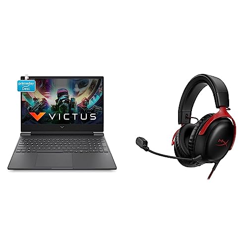 Image of HP Victus Gaming 12th Gen Intel Core i7 12650H 15.6 inch(39.6 cm) FHD Gaming Laptop & HyperX Cloud III Red