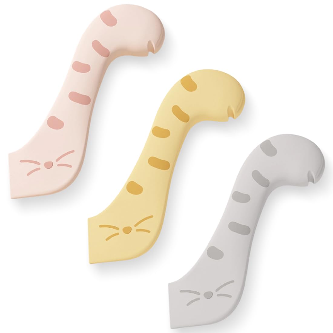 3 Pezzi Cucchiaio per Alimenti, Cat Can Opener, Gatto Cucchiaio Multifunzione per Lattine, Pratici Cucchiai Alimenti Animali in Silicone