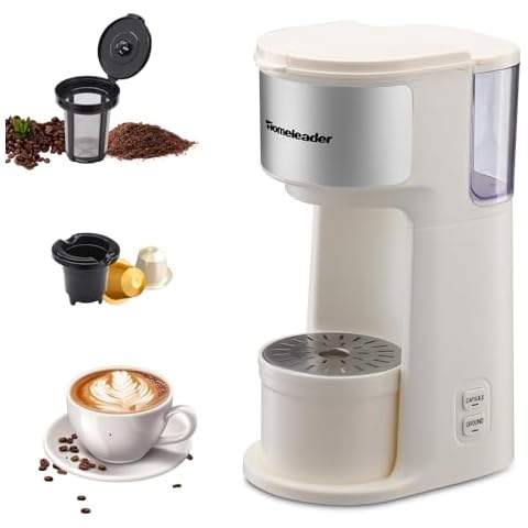 Single Serve Coffer Maker for K-Cup and Ground Coffee, Coffee Machine with Self-Cleaning Function,6 to14oz Brew Sizes, White Cover