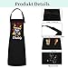 xuanbeauty Personalisierbare 2er-Pack Eltern Kind Schürzen, Verstellbare Vater Sohn Mama Tochter Kochschürze, Passendes Familien Schürzen Set mit Taschen(Schwarz)