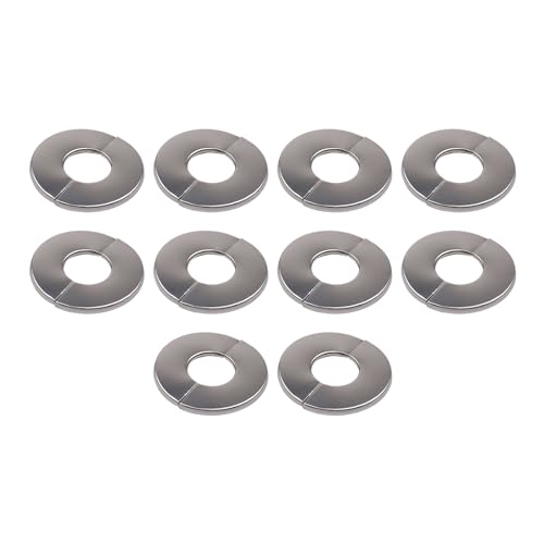 Coshar 10 Pack Wall Split Flange Stainless Steel Floor and Ceiling Plate Split Flange for 1 Inch Copper Pipe 28mm Dia Pipe (Round)