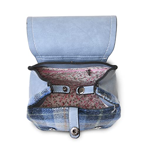 Harris tweed The Mini Jura Backpack, Blue Tartan, Mini4