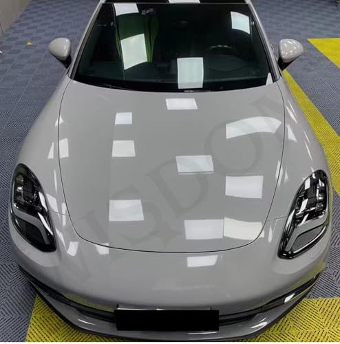 Image of WISDOM Light Grey Glossy Vinyl Car Wrap Air Release, Self Adhesive, Vehicle wrap Sheet for Automotive Bike DIY Exterior Interior Decoration (Light Grey Glossy, 20 Inch X 17 Feet)