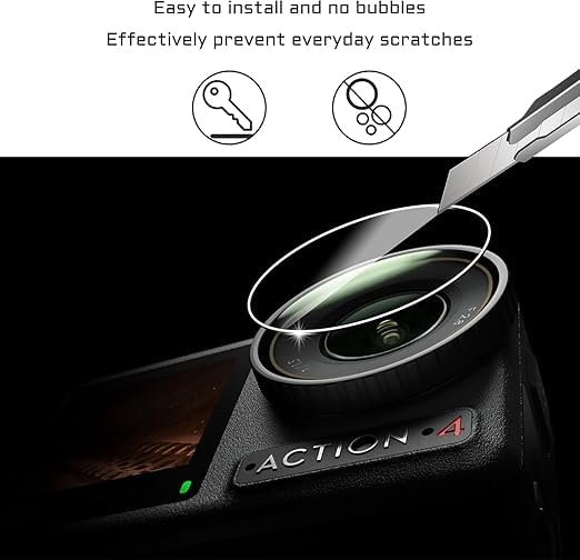 Image of 3 in 1 Tempered Glass Screen Guard Protector for DJI Osmo Action 3 /4 (Action Camera) with Full Screen Coverage & Easy Installation Kit (3 P'cs Set) (Pack of 1)