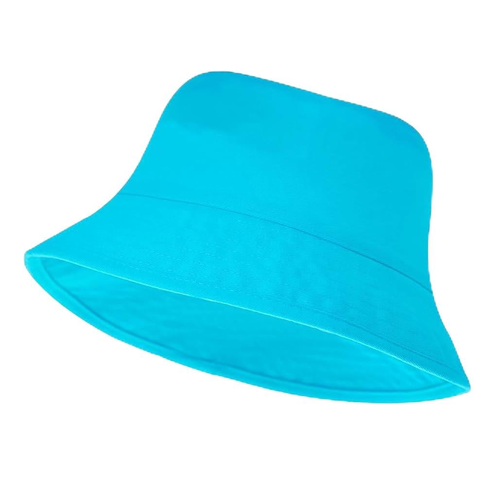 Floppy Bucket Hat Summer Beach Sun Protection Packable Soft Cotton Men Stylish Cap Fisherman Travel Outdoor Trekking Hiking Round Top Hats for Man Women Boys Girls Unisex Free Size