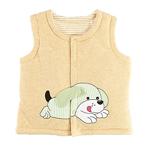 Monvecle Baby to Toddler Cotton Padded Vests Unisex Infants Sleeveless Padding Waistcoat Brown 2T-3T