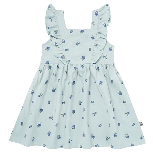 Modern Moments by Gerber Baby Girls' Bow Back Dress, Light Sky Blueberries, 18 Months