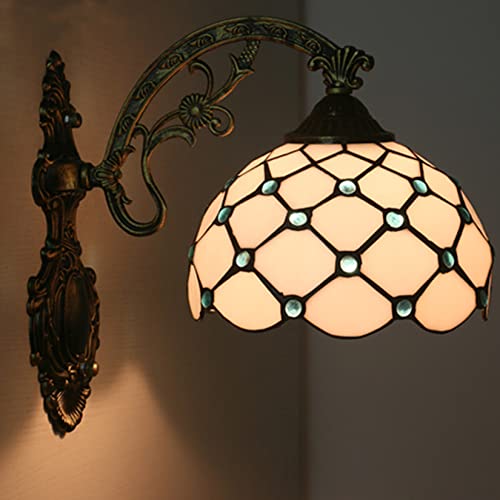 GAUUA 8 Lámparas Retro De Pared De Vidrio De Colores, Lámparas Victoria Arriba Y Abajo, Lámparas De Pared De Pantalla Tiffany, Faros De Cama De Dormitorio, Lámparas De Mesa De Aseo De Baño