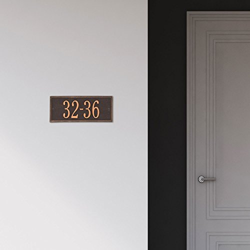 Whitehall Personalized Cast Metal Address Plaque - Small Hartford Custom House Number Sign - 10.5" X 4.25" - Allows Special Characters - Oil Bronze #TOP3
