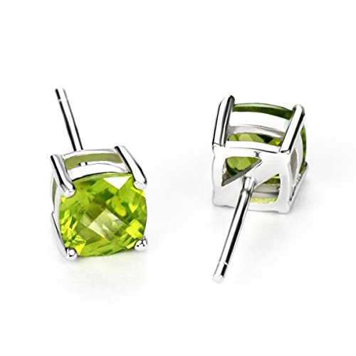 1.5Ct Peridot Earrings Stud Sterling Silver Earring August Birthstone Gemstone Fine Jewelry For Women #TOP4