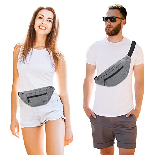 Image of Crossbody bags for Women Travel Essentials Fanny Packs Men Cross Body Belt Bag Christmas Gifts Enjoy Festival Sports Yoga Workout Running Casual Waist Pack Carrying All Size Phones (Pack of 2)