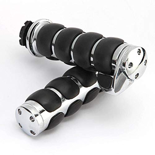 INNOGLOW Motorcycle Hand Grips 1" Universal Non-Slip Handgrips Handlebar Grips with Throttle Assist Chrome Black Aluminum Rubber for Harley Kawasiki Suzuki Cruisers - Thumbnail 3
