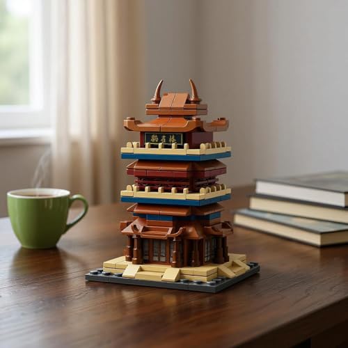 Image of SKY LINE OCEAN Kids Ocean Chinese Architecture Series || Guanque Tower Building Blocks Set || 146 Pcs || Compatible with Major Brick Brands || (5 Year Structural Warranty)