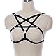 BBOHSS Damen Unterwäsche BH Pentagramm Body Harness Strap BH elastisch verstellbar Punk Gothic Dance Party Kostüm (Schwarz A)