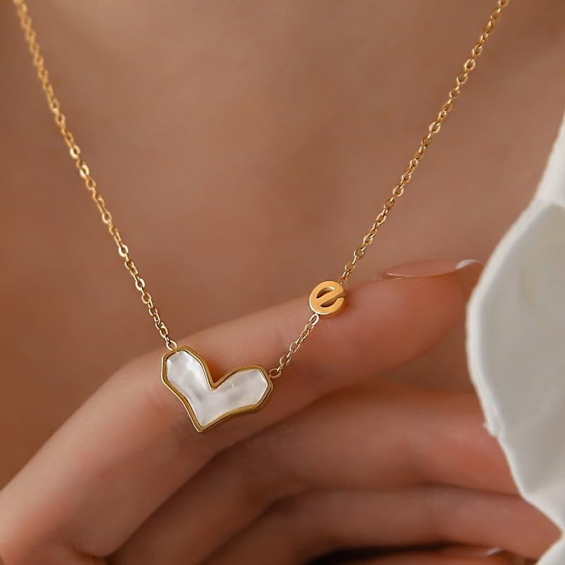 Aluinn Gold heart Necklace for Women Cute Small Tiny love heart Pendant Choker Fritillaria Chain Necklace Trendy Necklaces for Women Gold Jewelry Gift - Image 4
