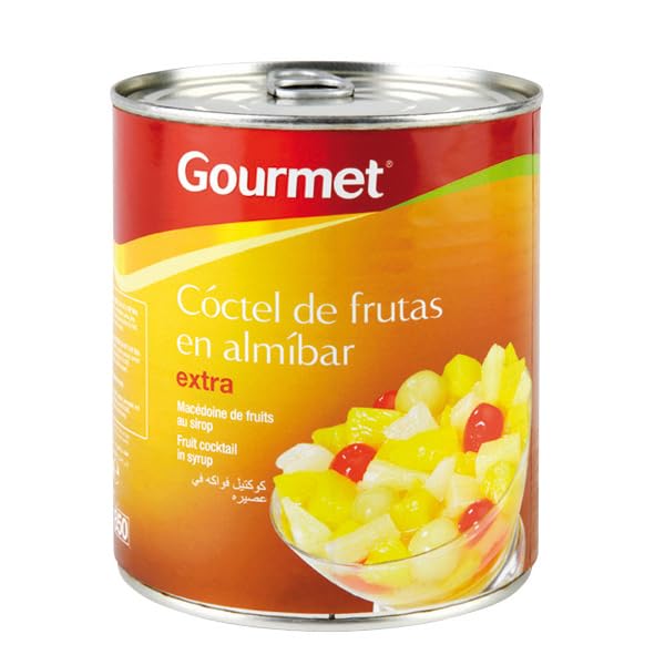 Marca Blanca - Gourmet Almíbar Fruta Macedonia, 480 g