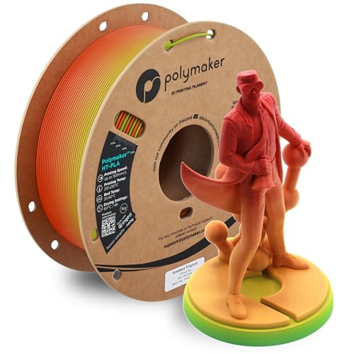 Polymaker HT-PLA Filament 1.75mm Gradient Tropical, High Temp PLA for 3D Printing, Heat Stable Up to 150°C, Easy to Print, Works with Most FDM Printers, 1kg Spool