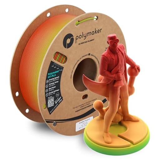 Polymaker HT-PLA Filament 1.75mm Gradient Tropical, High Temp PLA for 3D Printing, Heat Stable Up to 150°C, Easy to Print, Works with Most FDM Printers, 1kg Spool