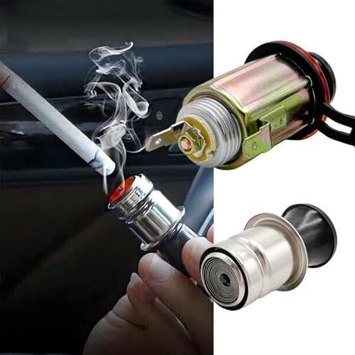 Image of Yourkar Car Cigarette Lighter, DC 12V Auto Cigarette Lighter Socket Plug Element, Cigarette Lighter with Cable for Most Cars, Trucks, Trailers, RVs, Boats, Universal Car Accessories (Colorful, Large)