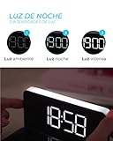 Despertador Cargador inal mbrico 24 Horas 10W Wireless Qi Charger Luz de Noche Color Negro Brillo