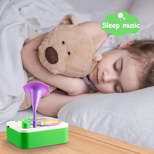 Image of Kids Gramophone with 95 Cards, Children's Phonograph Story Music Player Gift Boys Girls,Toddler Toys Early Childhood Educational Toy Gift Birthday 3-6 Years Old - Multicolor.
