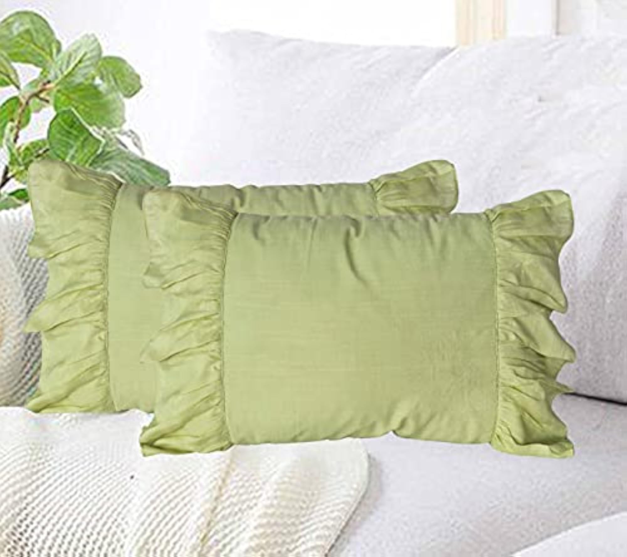 2 Piece Regular Cotton Deco Ruffle Collection Pillow Cover