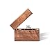 Wislist Wooden Engagement Ring Box Small Slim Flat Ring Case for Proposal,Wedding (Walnut Wood)