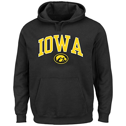 NCAA Men's Big and Tall Fleece Hood Iowa Hawkeyes, BLACK, 3X
