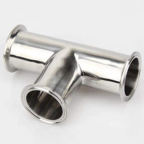 piezas 19 mm-108 mm O/D 304 férula sanitaria de acero inoxidable Conector en T de 3 vías Instalación de tuberías 1.5quot; -4quot; -51 mm x férula 64