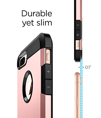 Image of Spigen Tough Armor Back Cover Case for iPhone 8 Plus | 7 Plus (TPU + Poly Carbonate | Rose Gold)