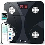 Etekcity Scales for Body Weight, High Precision 0.1lb Bathroom Digital Weighing Scale with Phone App & Bluetooth, Smart Body Composition Monitor for BMI, Body Fat, Muscle Mass, Durable Glass Ash-black