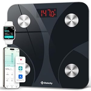 Etekcity Scales for Body Weight, High Precision 0.1lb Bathroom Digital Weighing Scale with App& Bluetooth, Smart Body Composition Monitor for BMI, Fat Percentage, Muscle Mass, Ash-black